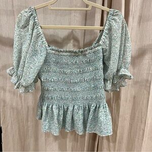 Leyden Pastel Floral Smocked Blouse